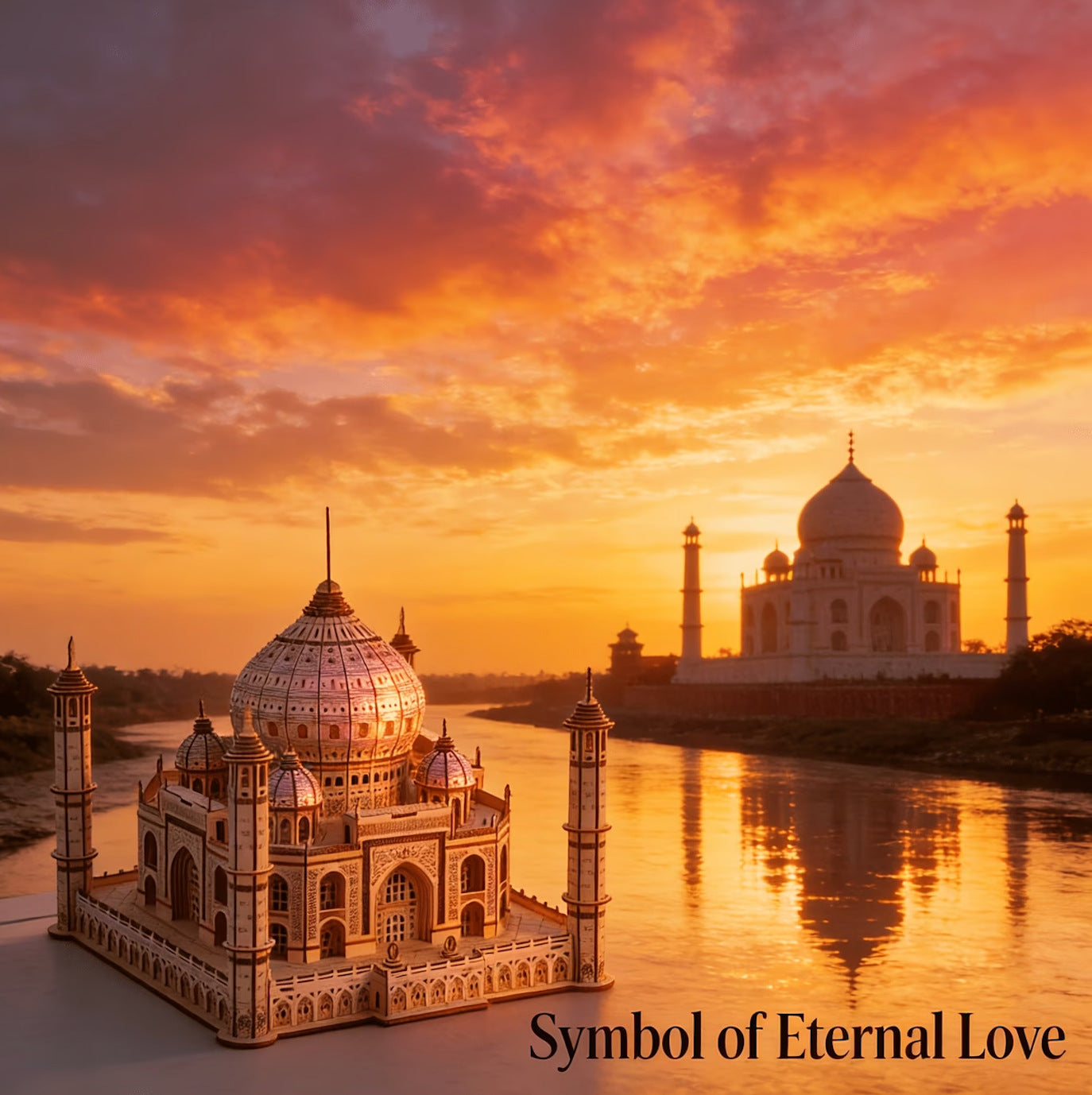 Taj Mahal Wooden 3D Puzzle | DIY Architectural Model Kit With LED Light | Creative Home Decor Gift