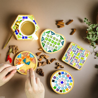 DIY Mosaic Coaster Kit – Create Your Own Handmade Glass Tile Coaster | Creative Craft Gift for Adults & Beginners