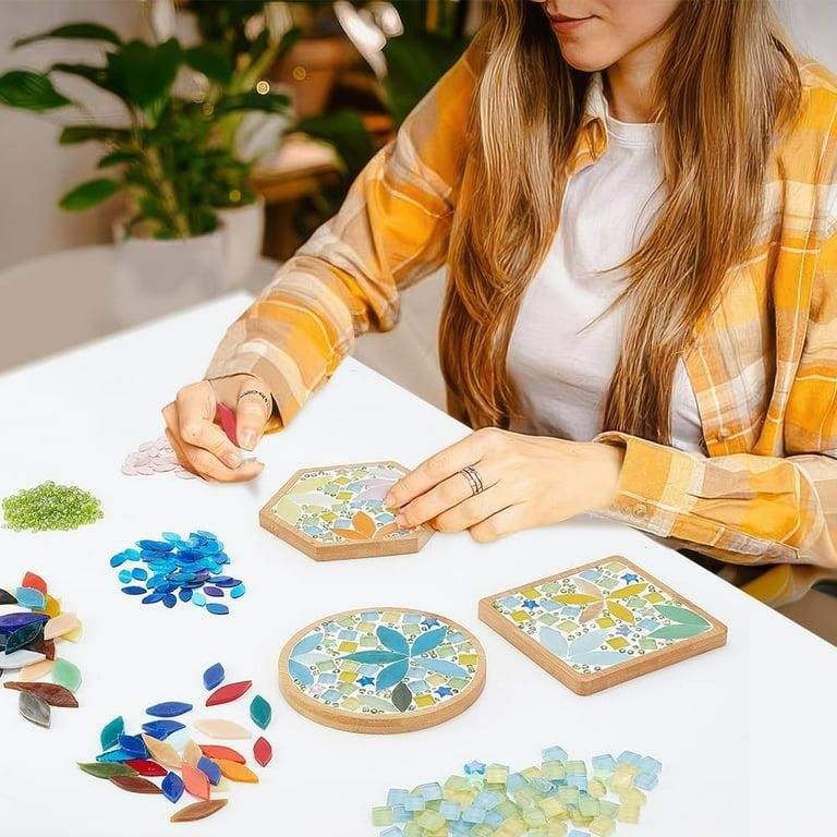 DIY Mosaic Coaster Kit – Create Your Own Handmade Glass Tile Coaster | Creative Craft Gift for Adults & Beginners