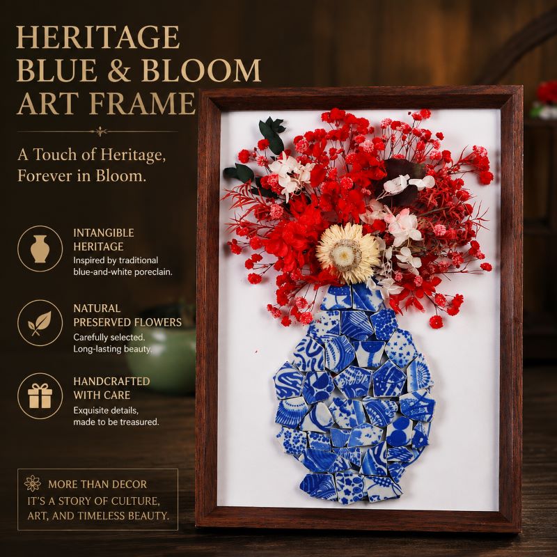 Timeless Camellia Porcelain Floral Art Frame