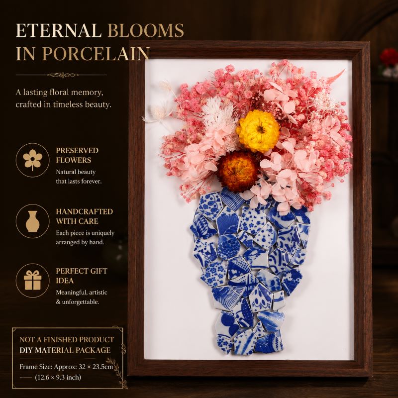 Eternal Love Porcelain Floral Art Frame