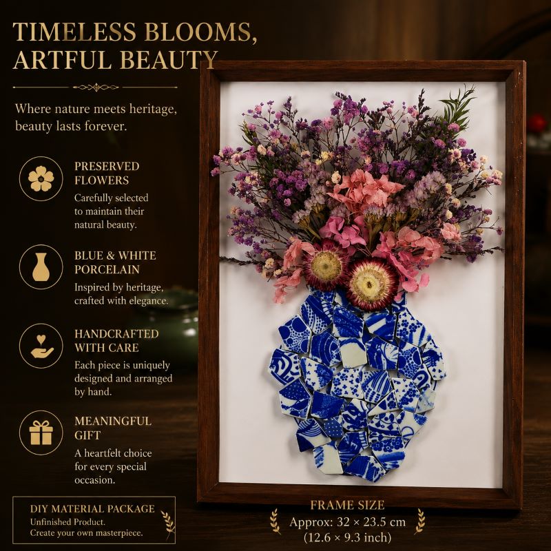 Eternal Wisteria Porcelain Floral Art Frame