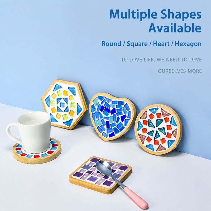 DIY Mosaic Coaster Kit – Create Your Own Handmade Glass Tile Coaster | Creative Craft Gift for Adults & Beginners