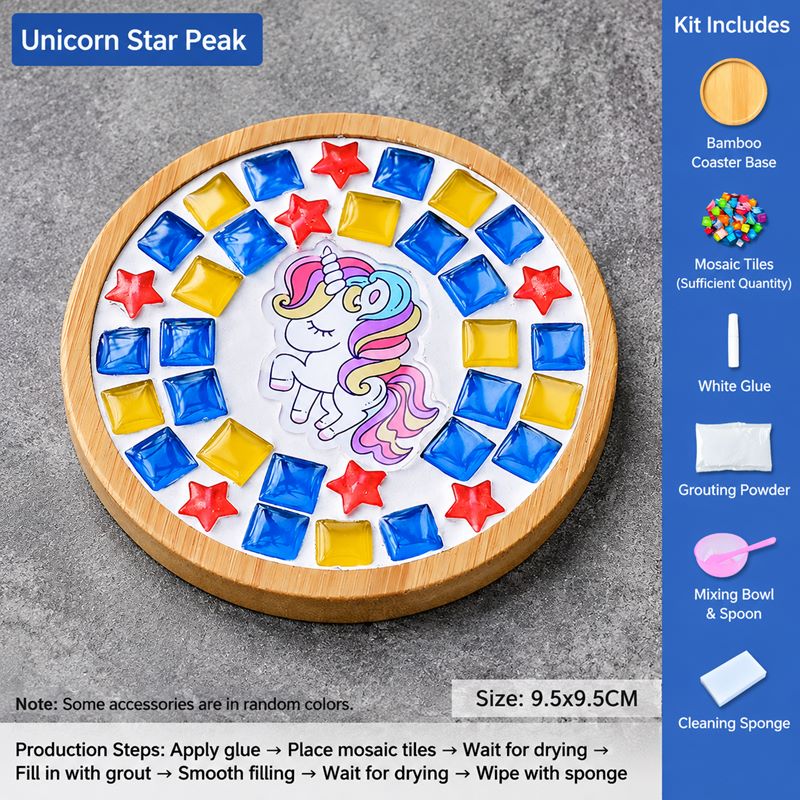 DIY Mosaic Coaster Kit – Create Your Own Handmade Glass Tile Coaster | Creative Craft Gift for Adults & Beginners