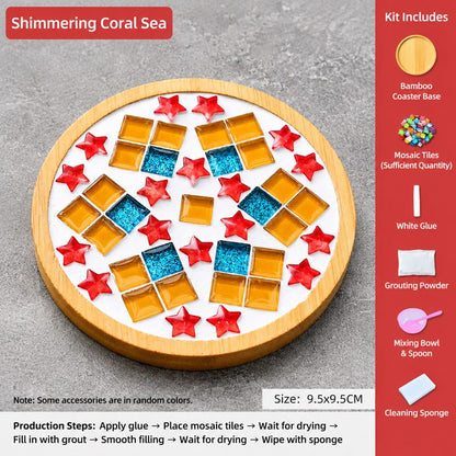 DIY Mosaic Coaster Kit – Create Your Own Handmade Glass Tile Coaster | Creative Craft Gift for Adults & Beginners