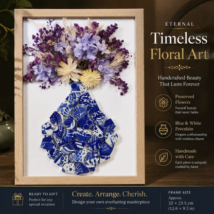 Eternal Bloom Porcelain Art DIY Kit | Handmade Dried Flower Vase Frame Craft