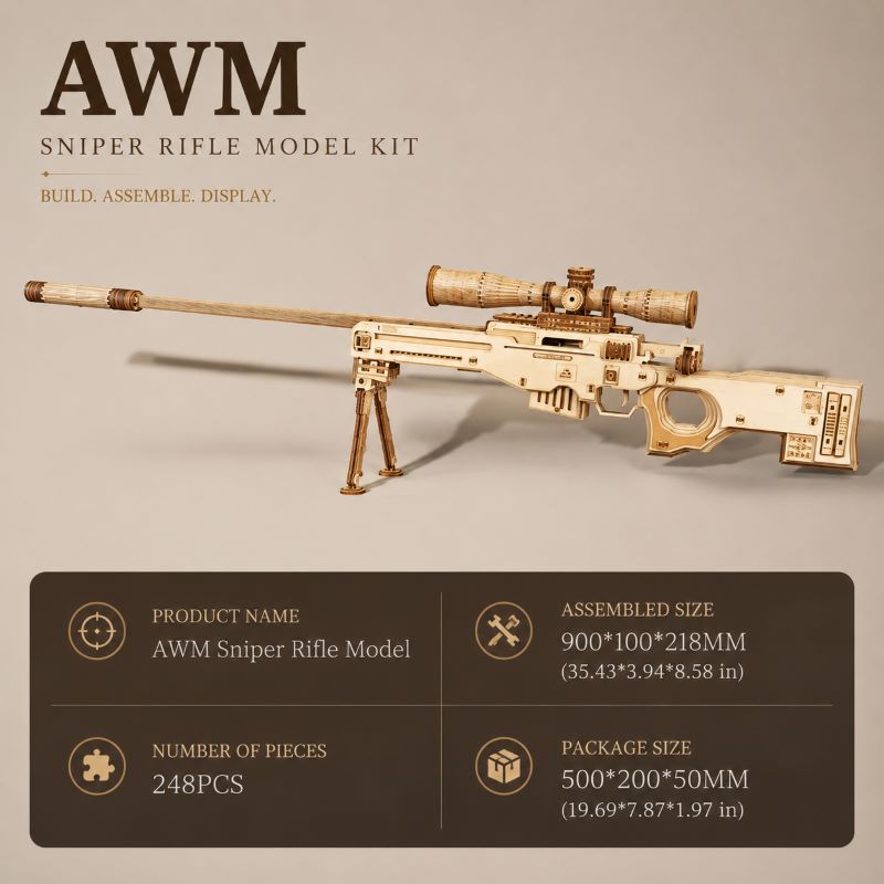 AWM Sniper Rifle (Natural Finish / DIY Wooden Model)