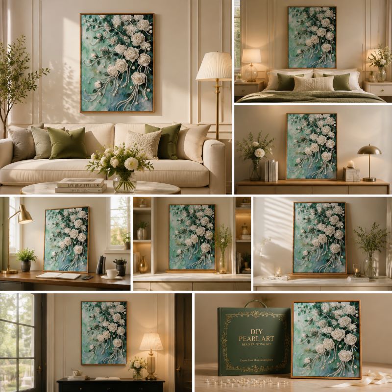Create Your Own Luxury Pearl Wall Art，16" × 20" Frame