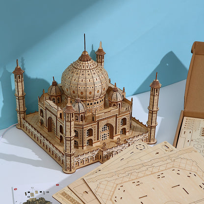 Taj Mahal Wooden 3D Puzzle | DIY Architectural Model Kit With LED Light | Creative Home Decor Gift