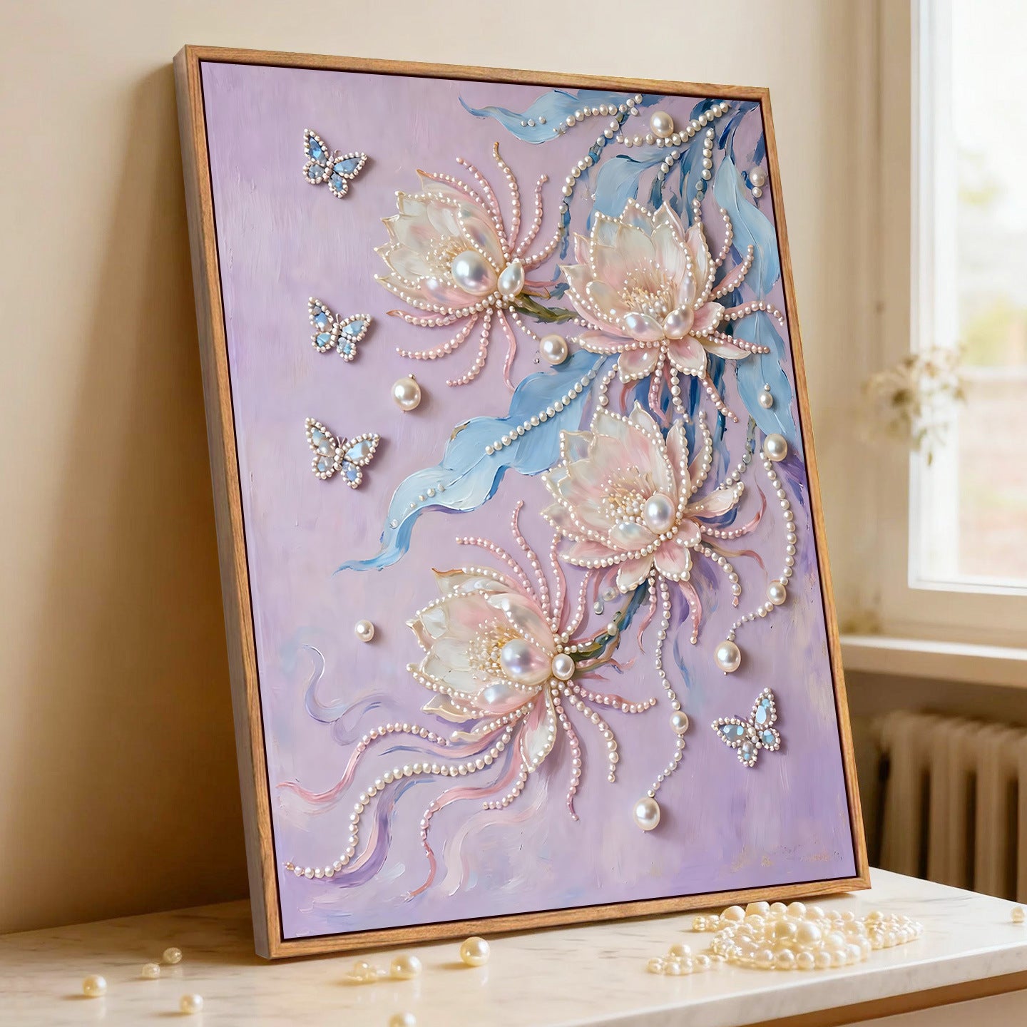 Create Your Own Luxury Pearl Wall Art，16" × 20" Frame